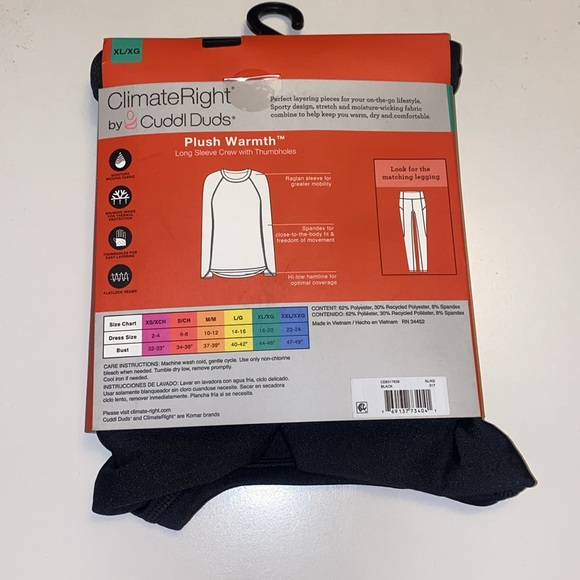 Cuddl Duds Climate Right Base Layer Size XL - Picture 2 of 2